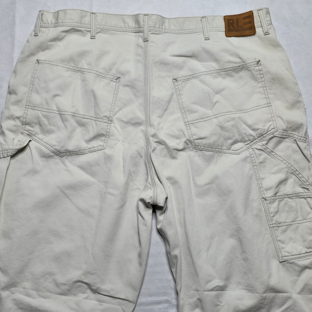 Polo Jeans Co Ralph Lauren Mens Carpenter Pants Beige Tan Utility Workwear 46x31 - Picture 9 of 12